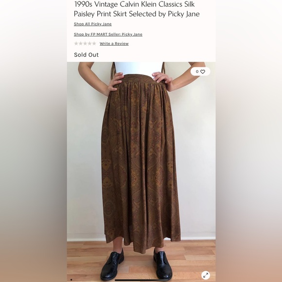 90’s Vintage Calvin Klein Classics Silk Paisley Maxi Skirt - Sold by Free People - Picture 10 of 10
